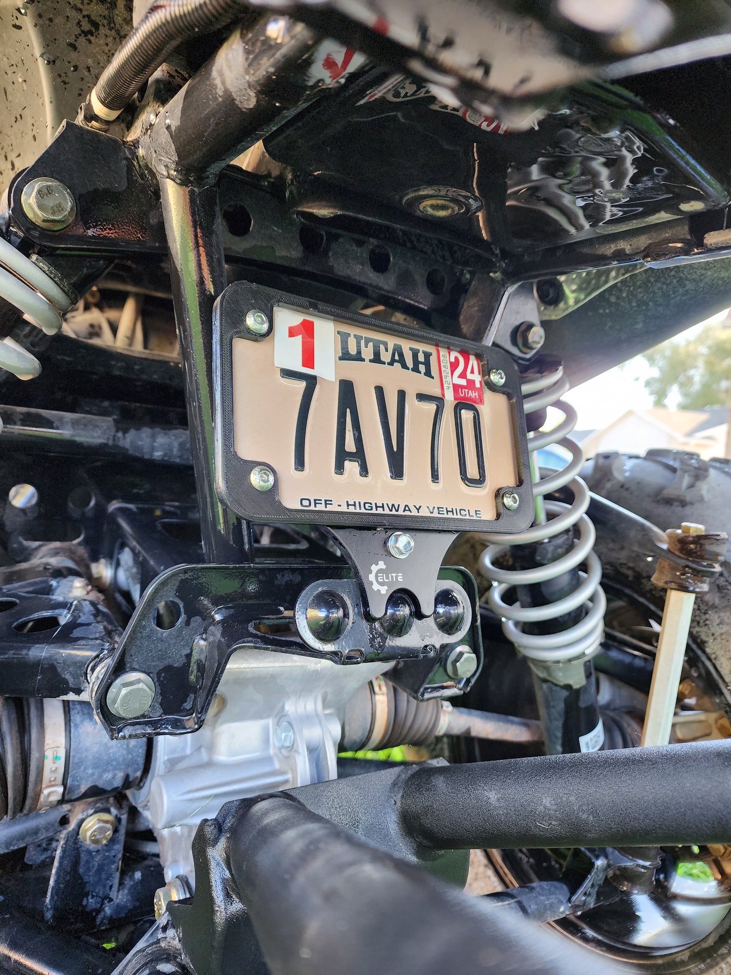 License Plate Mount Bracket for Polaris Sportsman/Scrambler 850/1000 (2010–2025) – Fits Standard 4x7 Plate – Anodized Aluminum
