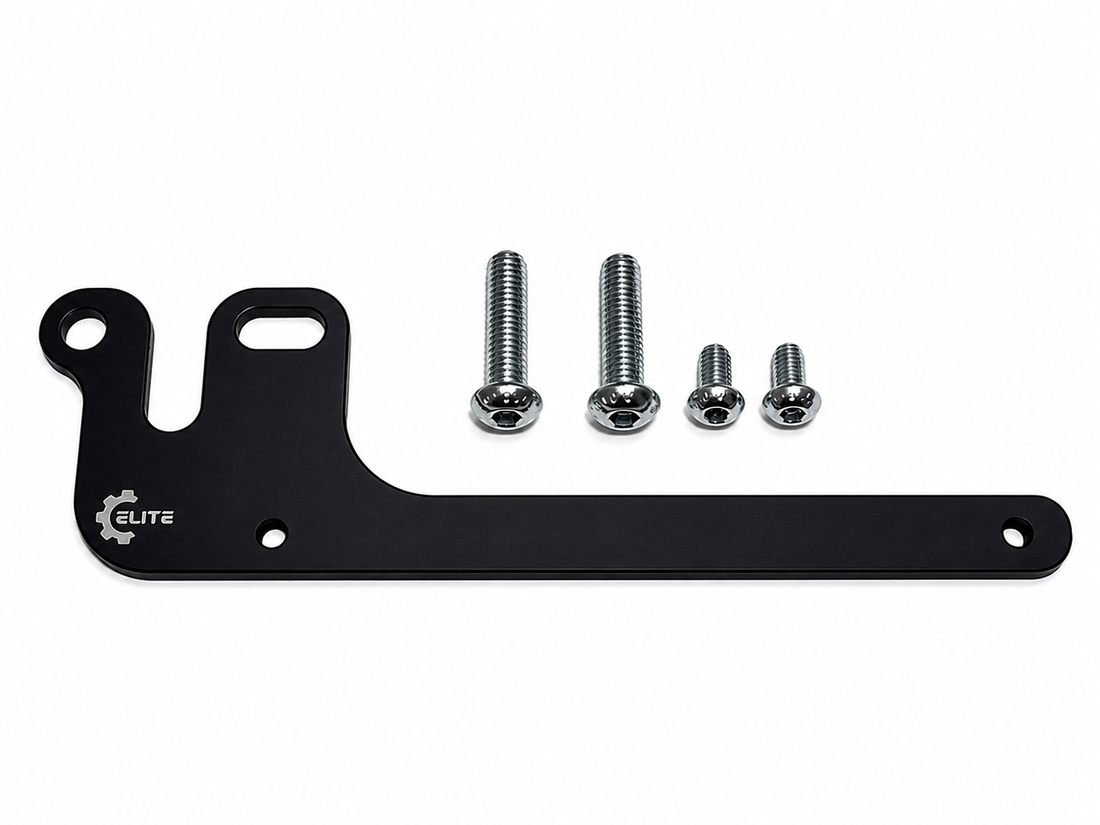 Side-mount license plate bracket for Yamaha YFZ450 Raptor and Honda TRX450R