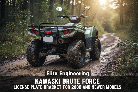 Kawasaki Brute Force rear ATV license plate mounting bracket