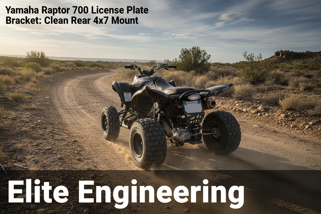 Yamaha Raptor 700 rear 4x7 ATV license plate mounting bracket