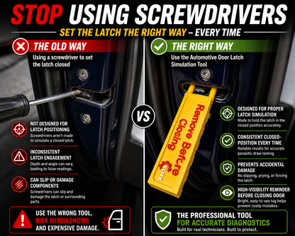 Automotive Door Latch Simulation Tool – Door Ajar Bypass / Door Closed Simulator for Parasitic Draw Testing & Diagnostics