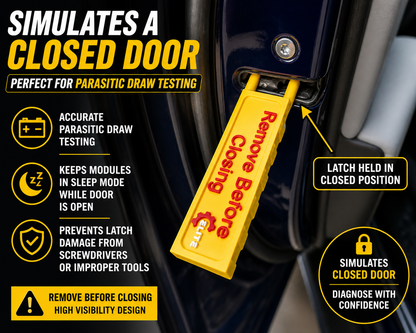 Automotive Door Latch Simulation Tool – Door Ajar Bypass / Door Closed Simulator for Parasitic Draw Testing & Diagnostics