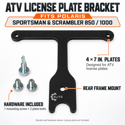 Polaris Sportsman & Scrambler 850/1000 License Plate Bracket – V2 Rear Frame Mount
