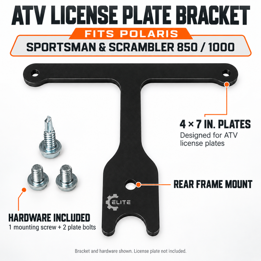 Polaris Sportsman & Scrambler 850/1000 License Plate Bracket – V2 Rear Frame Mount