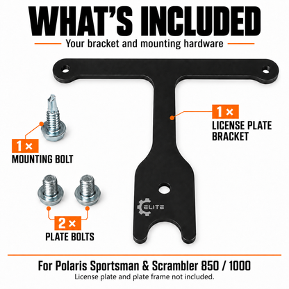 Polaris Sportsman & Scrambler 850/1000 License Plate Bracket – V2 Rear Frame Mount