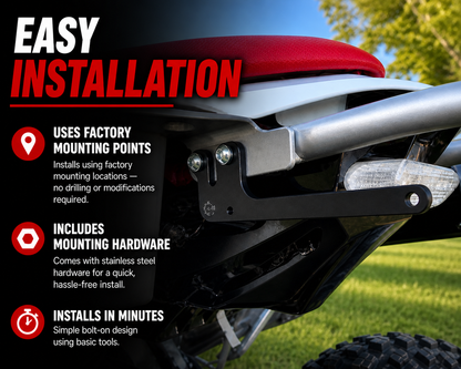 ATV License Plate Mount for Yamaha YFZ450 / YFZ450R (2004–2026) & Raptor 660 / 700 (2001–2026), Rear Frame 4x7 License Plate Bracket, Anodized Aluminum – Elite Engineering