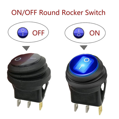 Blue Waterproof Switch SPST 12V 20A