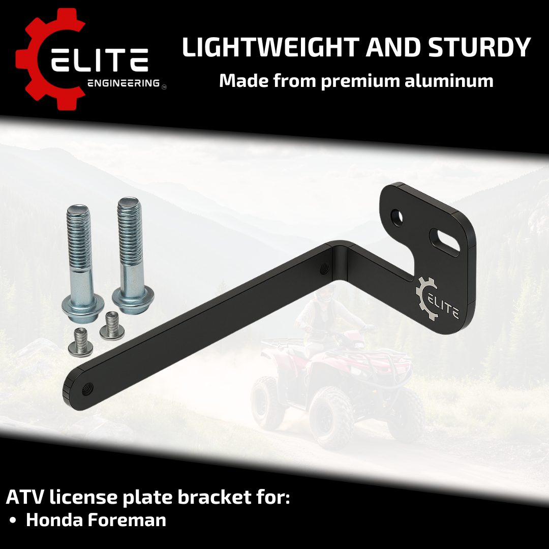 Elite License Plate Bracket – Fits 2005+ Honda Foreman 500 / 520