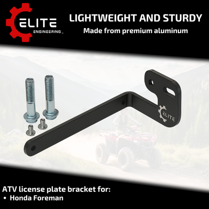 Elite License Plate Bracket – Fits 2005+ Honda Foreman 500 / 520