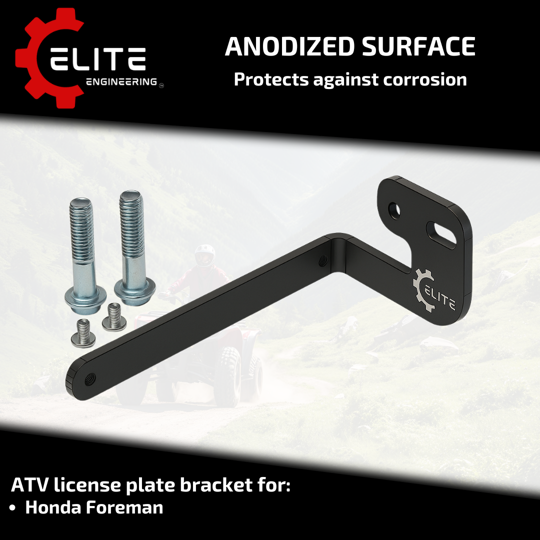 Elite License Plate Bracket – Fits 2005+ Honda Foreman 500 / 520